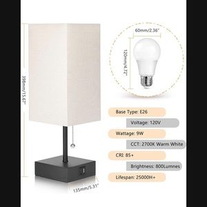 GGOYING Bedside Table Lamp